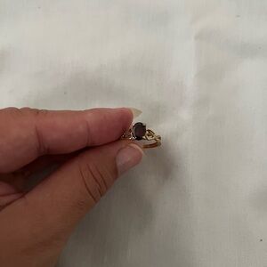 Elegant Gold plated Ring with ruby like Stone